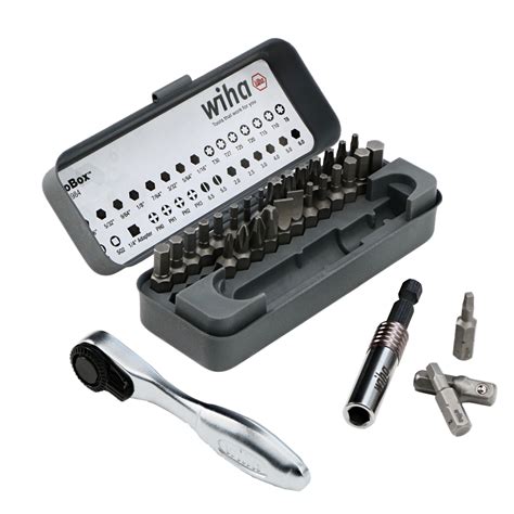 wiha steel box set|Wiha 74984 32pc GoBox Standard Bit Set w/Ratchet.